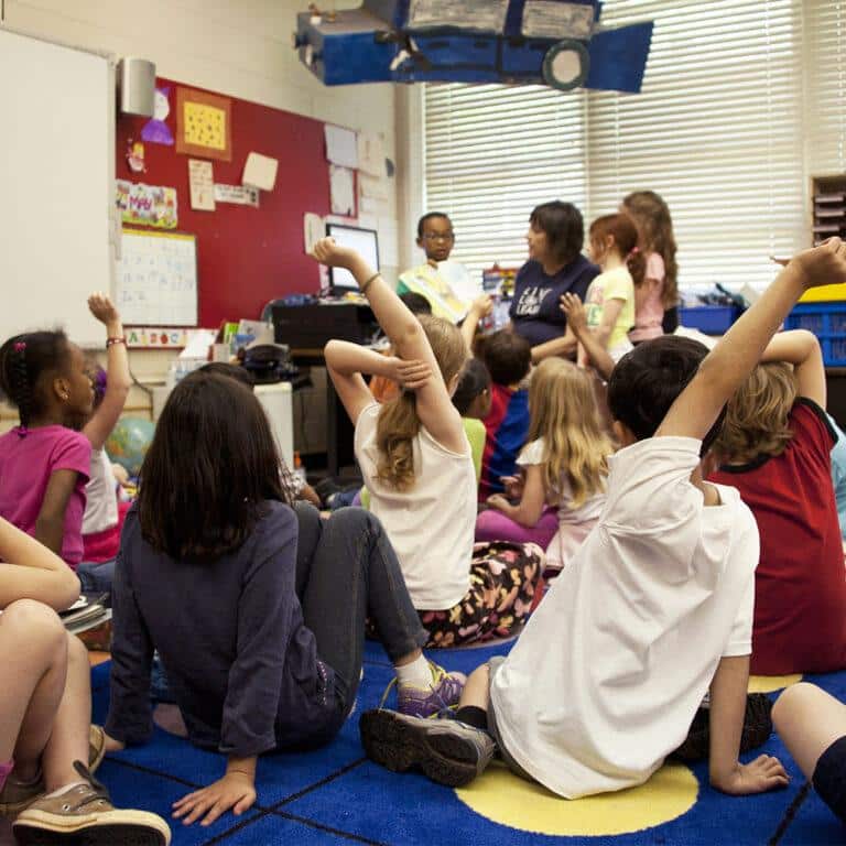 A classroom of little children